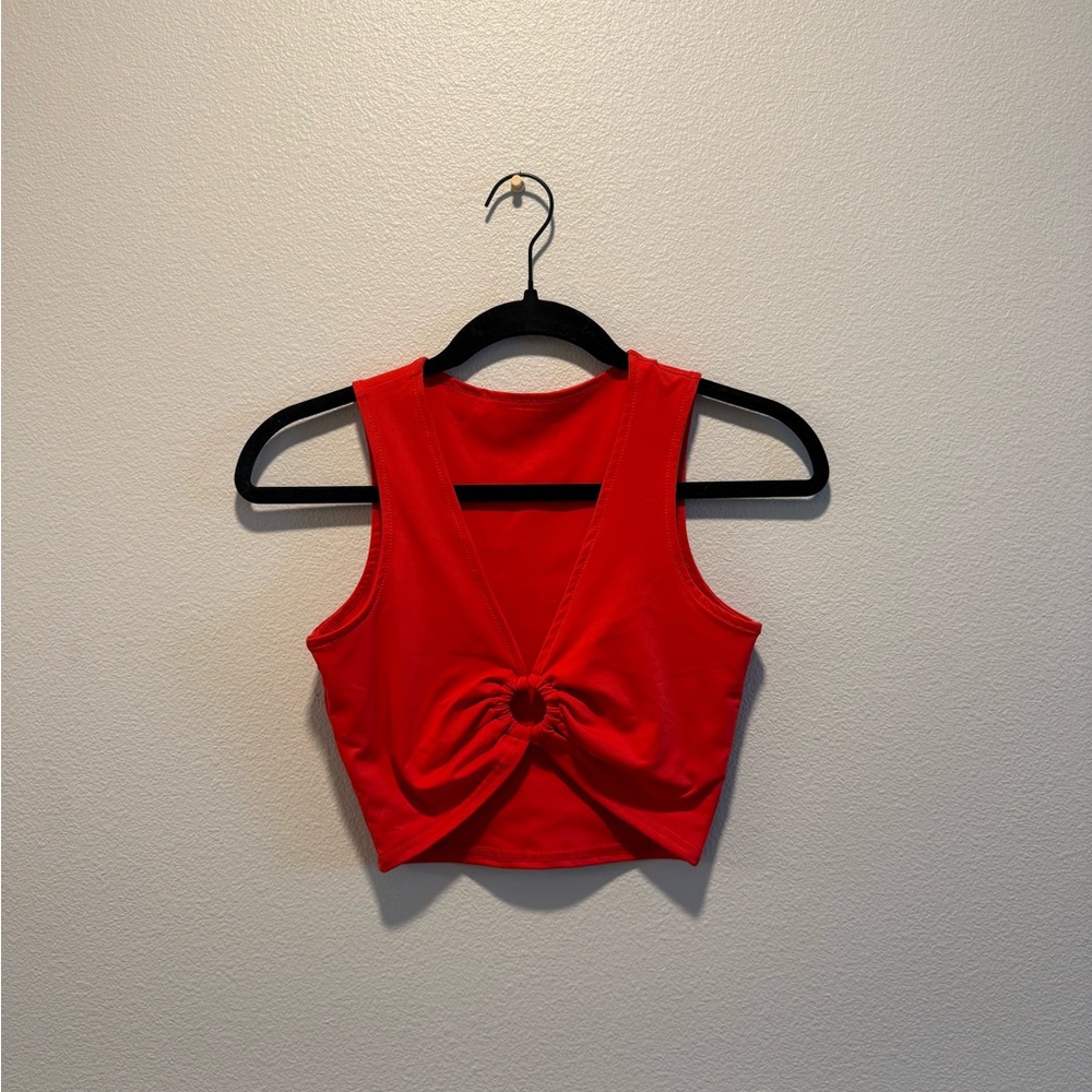Red Sleeveless Knotted Women's Top